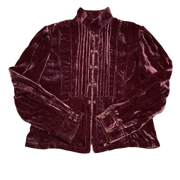 Jules & James Burgundy Velvet Jacket Blazer Size 12 - Picture 8 of 11